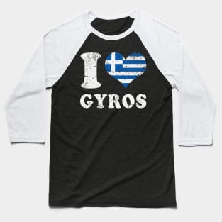 Love Gyros Greek Food Greece Flag Baseball T-Shirt